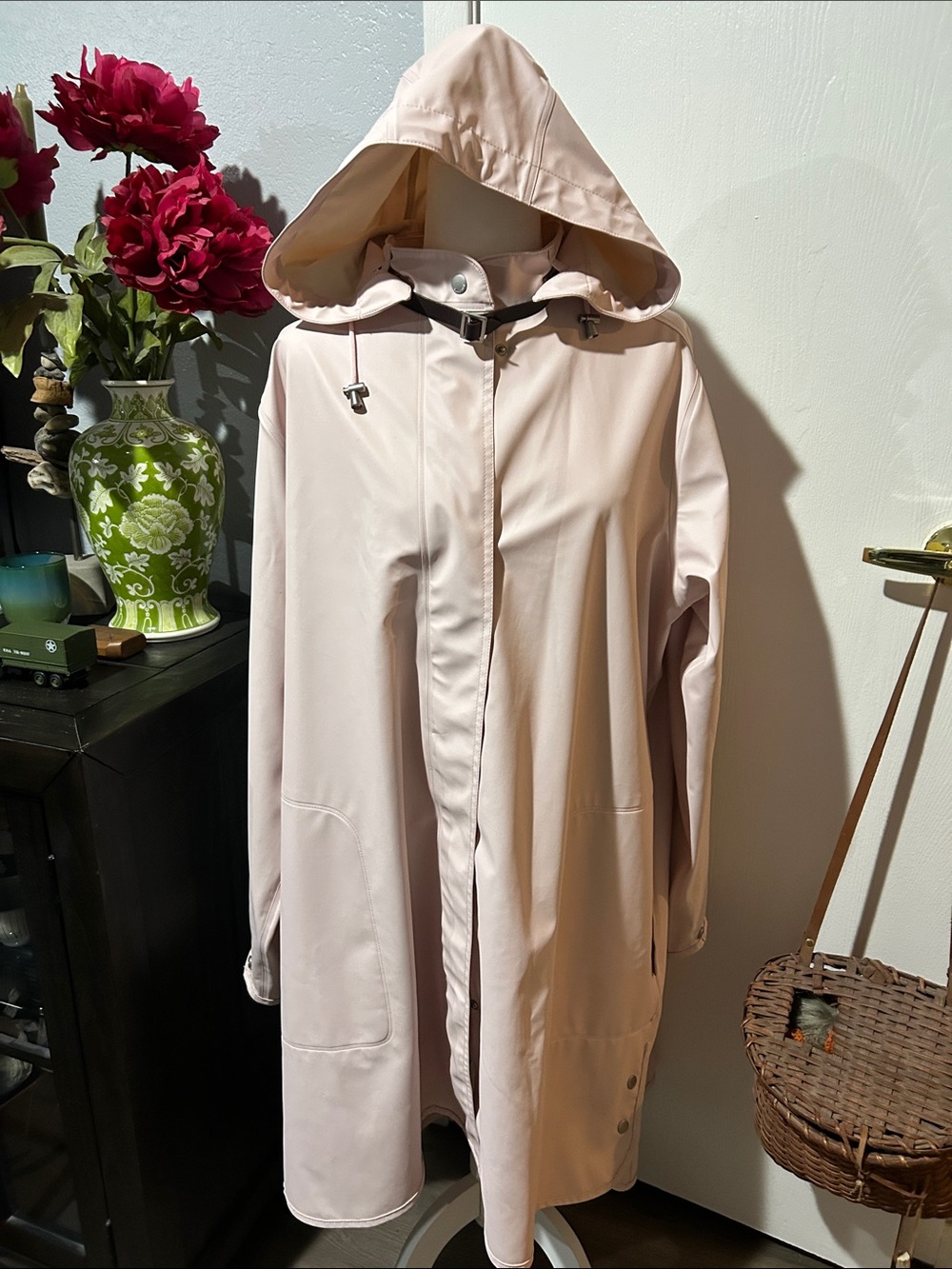 Ilse Jacobsen Soft Pink Hooded Trench Raincoat